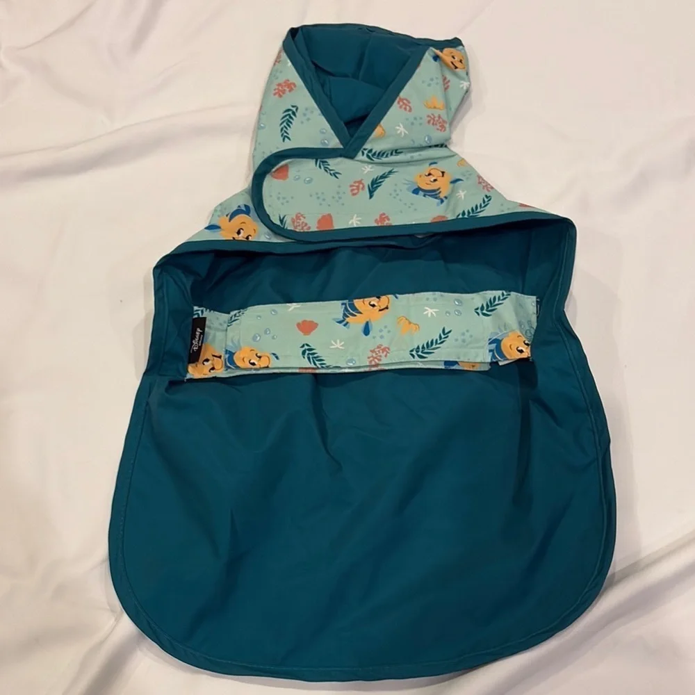 Green and Blue Dog Cape with Hooded Neckline